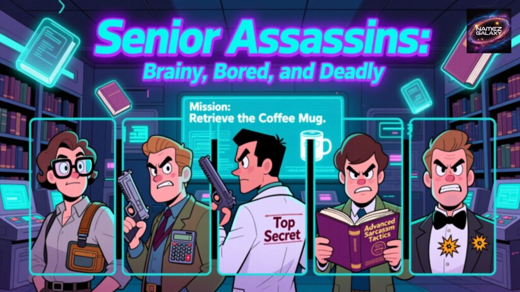 Nerdy & Funny Senior Assassin Names for Smart Teams