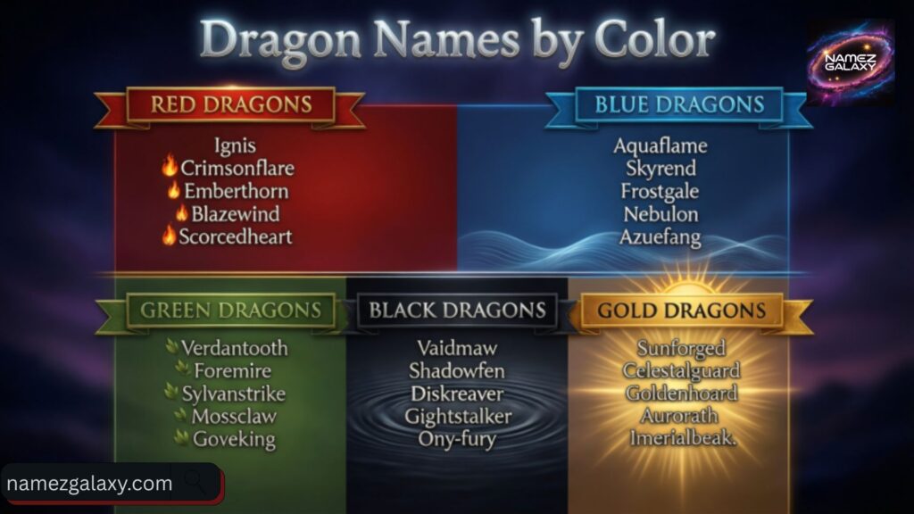 Dragon Names by Color