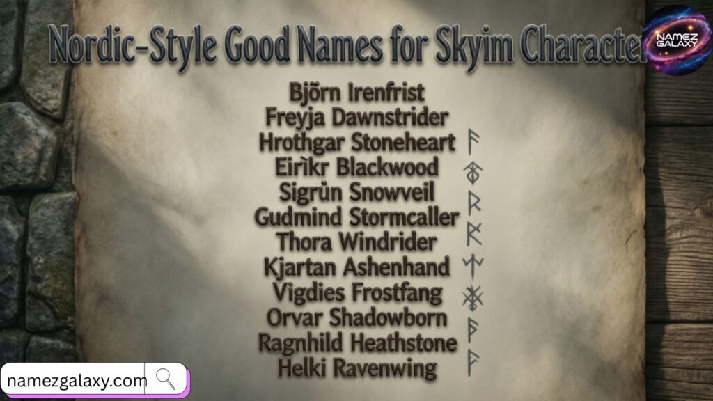 Nordic-Style Good Names for Skyrim Characters