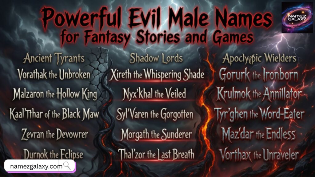Powerful Evil Male Names for Fantasy Stories and Games