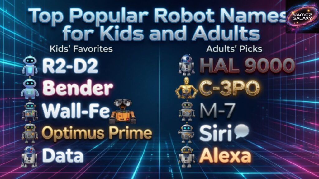 Top Popular Robot Names for Kids and Adults