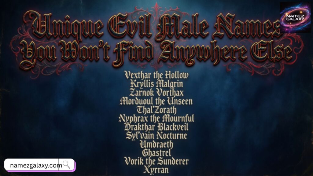 Unique Evil Male Names You Won't Find Anywhere Else