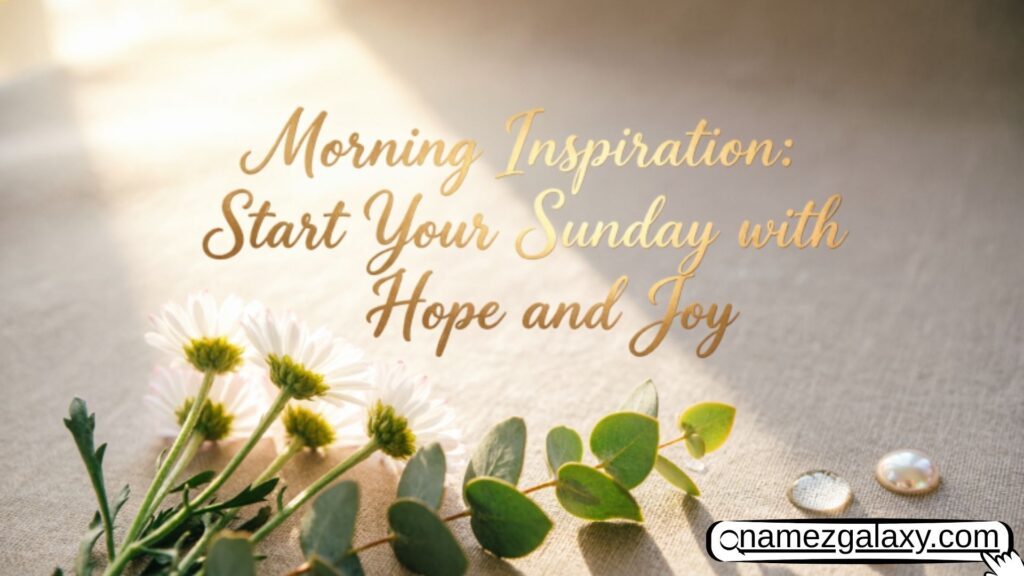 Morning Inspiration Start Your Sunday with Hope and Joy