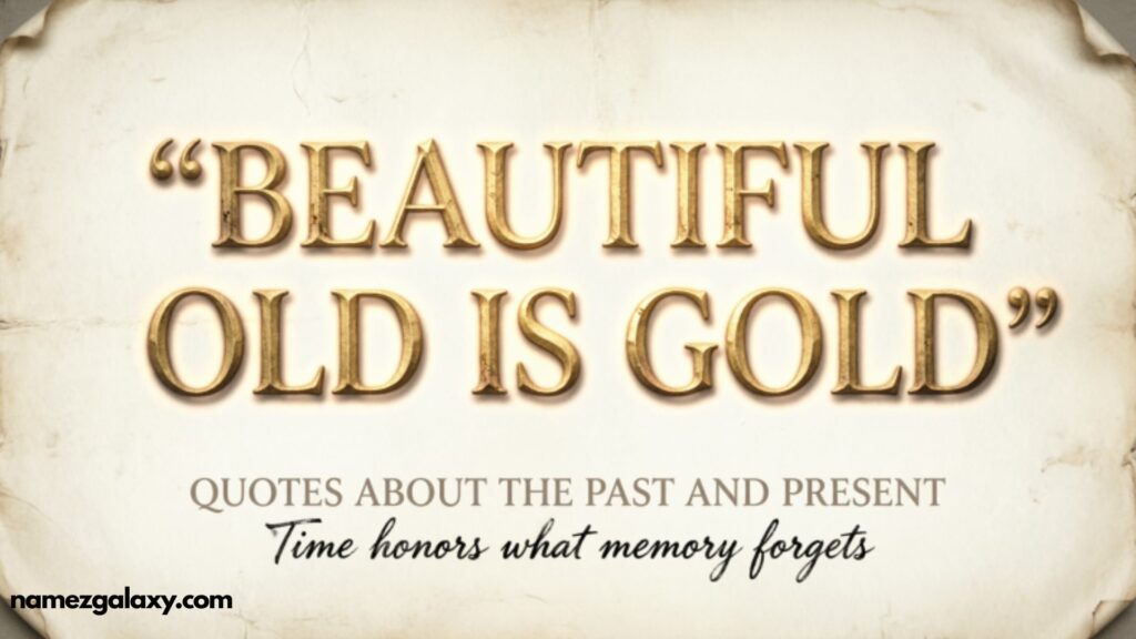 BEAUTIFUL OLD IS GOLD QUOTES ABOUT THE PAST AND PRESENT