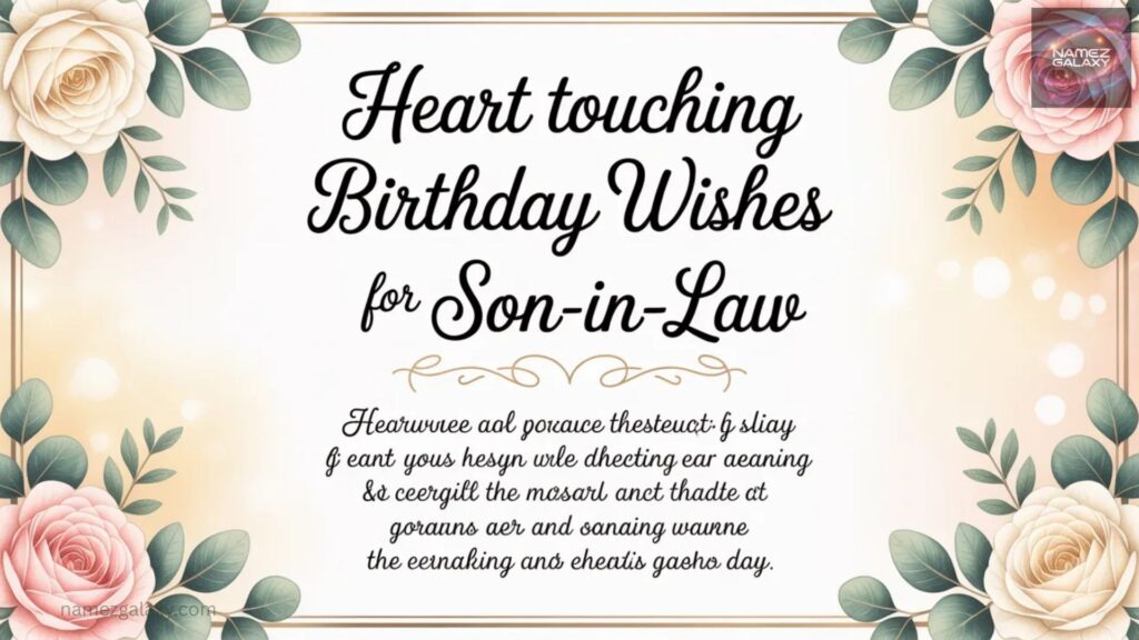 Heart Touching Birthday Wishes for Son-in-Law