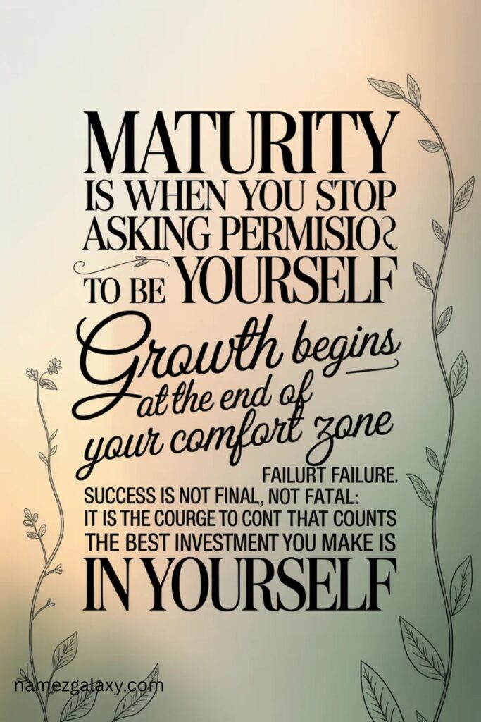 Motivational Maturity Quotes for Personal Growth and Success