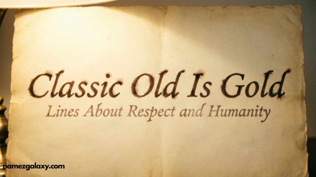 Classic Old Is Gold Lines About Respect and Humanity