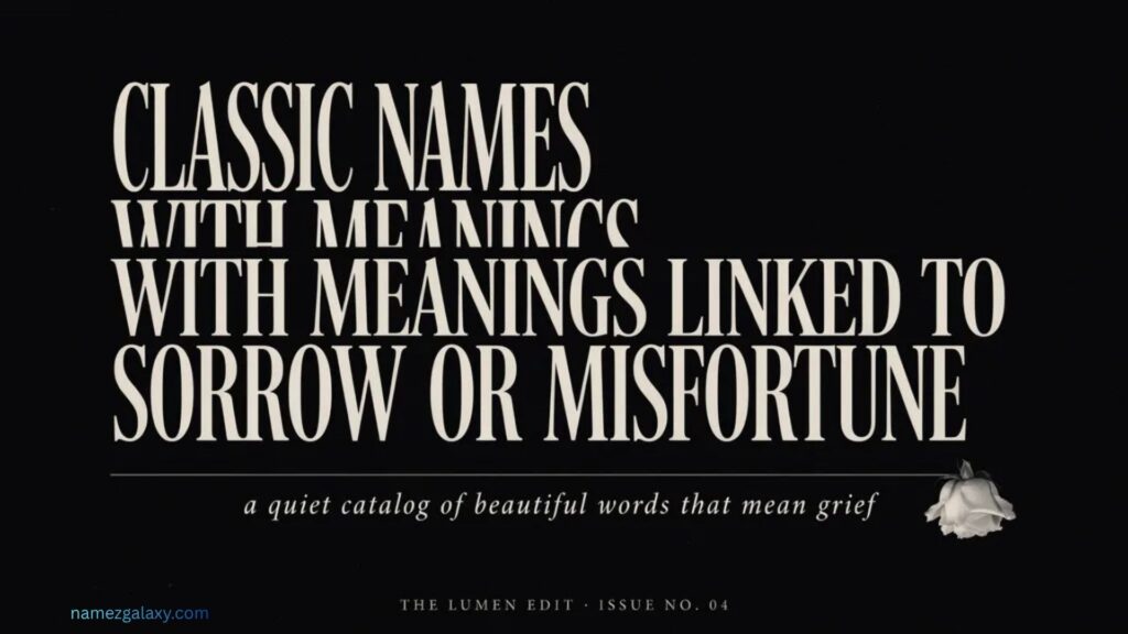 Classic Names with Meanings Linked to Sorrow or Misfortune
