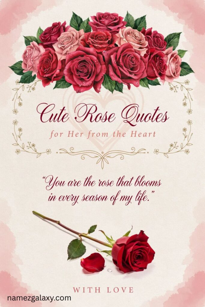 Cute Rose Quotes for Her from the Heart
