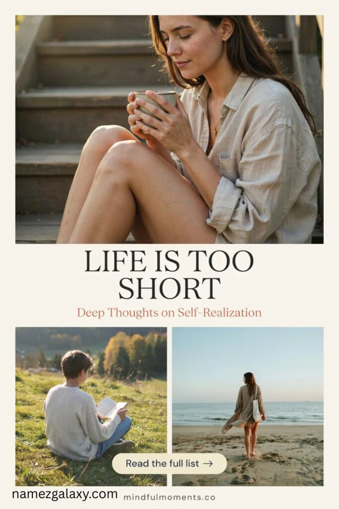 Deep Thoughts on Life Is Too Short Lines About Self-Realization