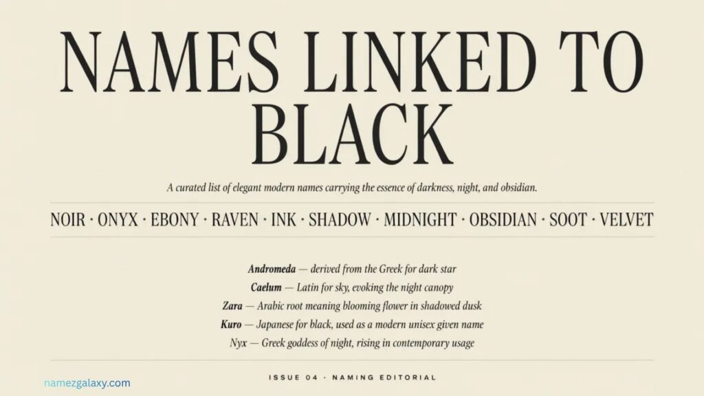 Elegant and Modern Names Linked to Black