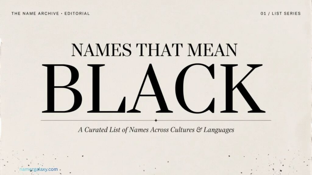 Extended List Names That Mean Black
