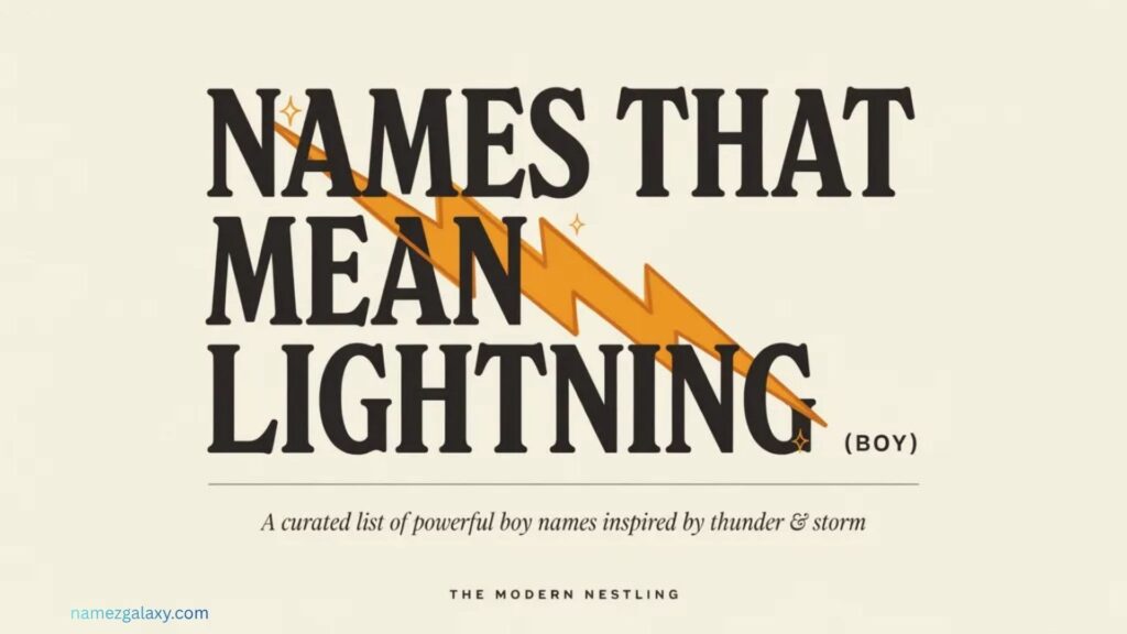 Names That Mean Lightning (Boy)
