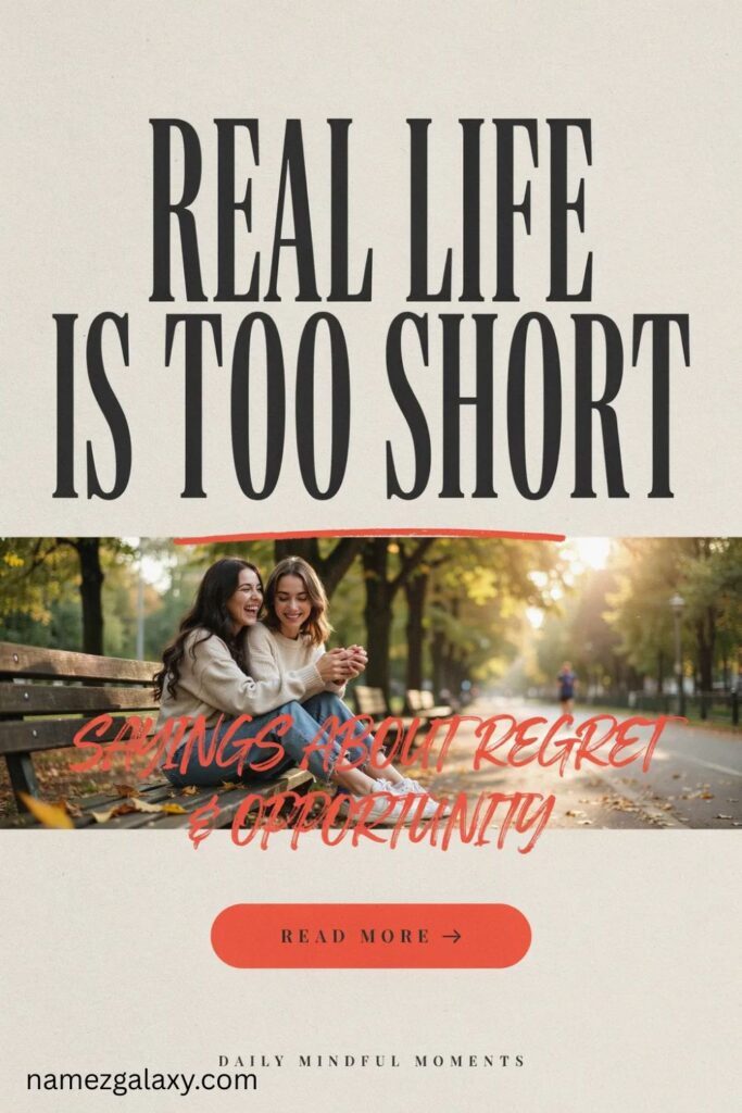 Real Life Is Too Short Sayings About Regret and Opportunity