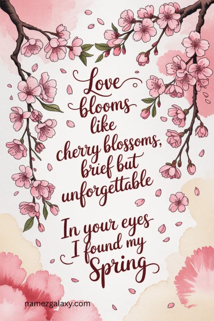 Romantic Cherry Blossom Quotes About Love