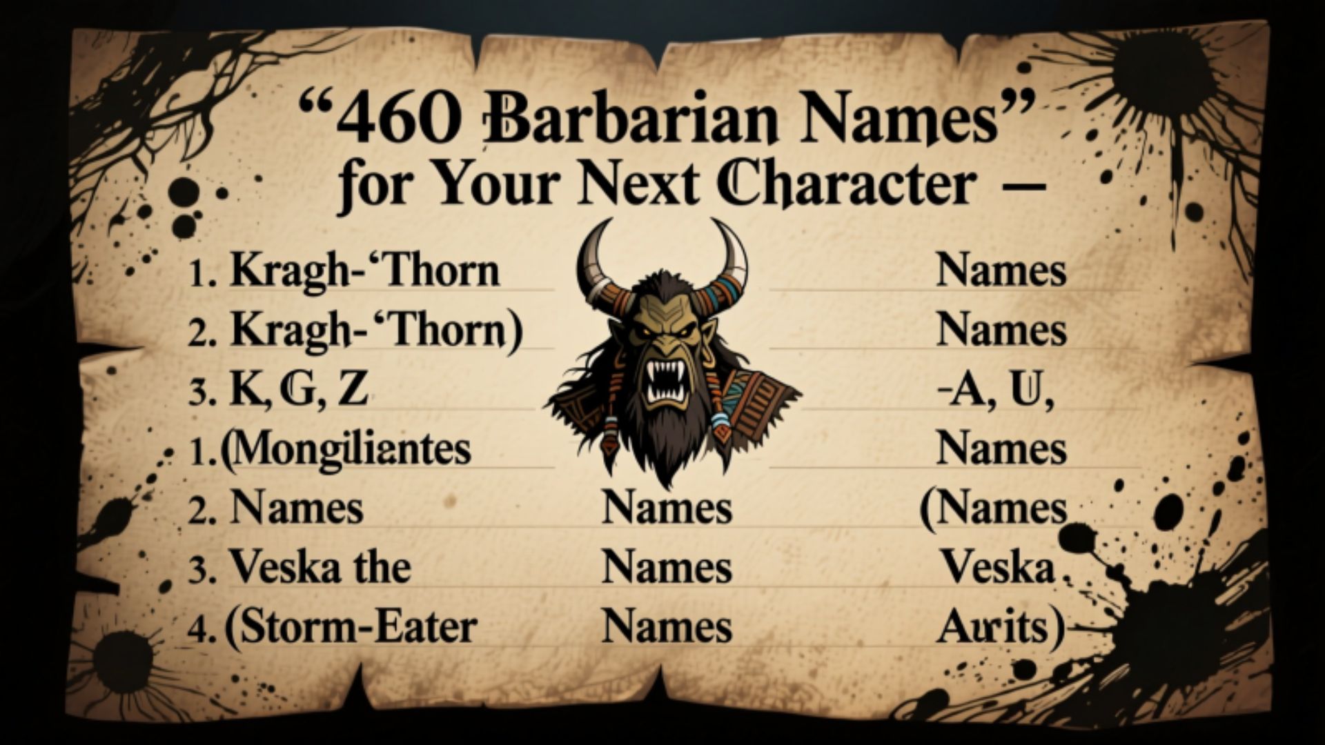 460 Barbarian Names for Your Next Character